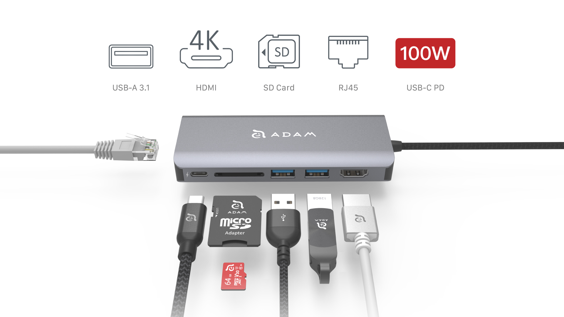 Independent 6 in 1 Multi-Function Hub