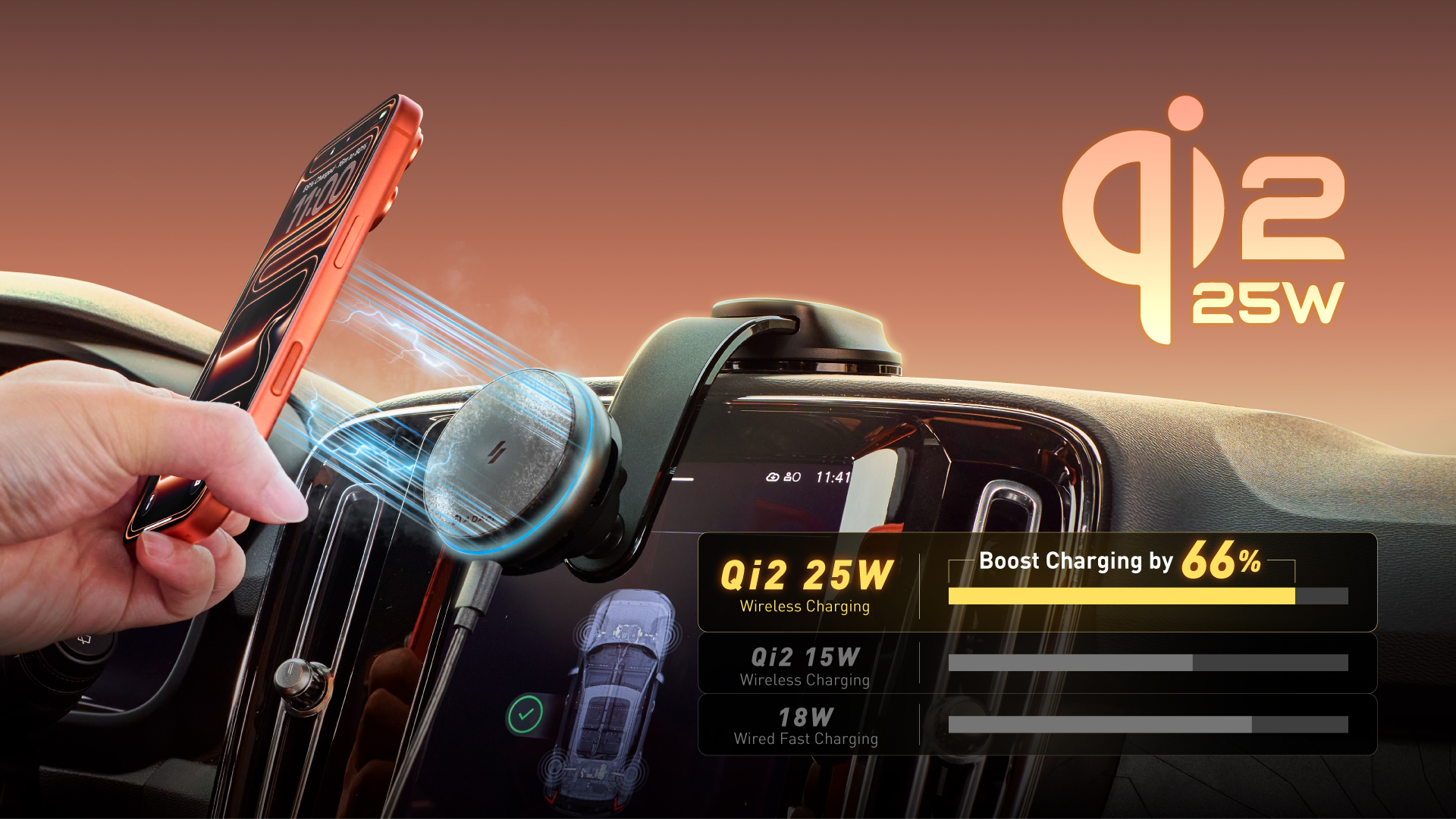 With Qi2 25W Wireless Charging Technology